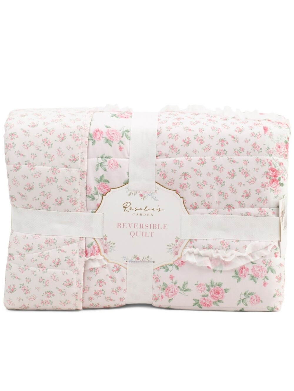 Rosalie's Garden Pink Ditsy Floral Patchwork Quilt  KING